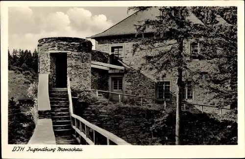 Ak Monschau Montjoie in der Eifel, DJH Jugendburg, Treppe zu Turm