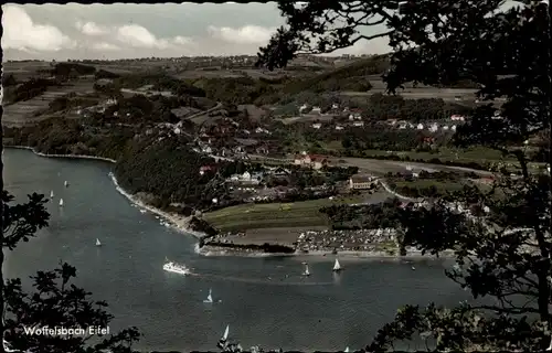 Ak Woffelsbach Simmerath in der Eifel, Panorama, Rursee, Segelboote