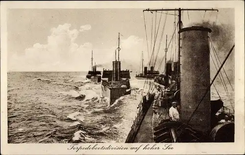 Ak Deutsche Kriegsschiffe, Torpedobootsdivision auf hoher See