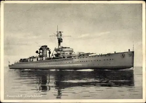 Ak Deutsches Kriegsschiff, Panzerschiff Deutschland, Trumpf Schokoladenfabriken Berlin