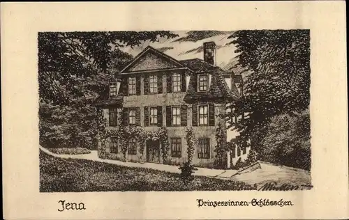 Künstler Ak Rudi, Müllers, Jena in Thüringen, Prinzessinnen Schlösschen, Federzeichnung