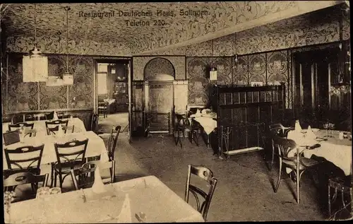 Ak Solingen in Nordrhein Westfalen, Hotel Deutsches Haus, Restaurant