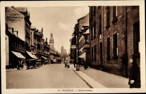 Ak Sankt Ingbert im Saarland, Kaiserstrasse, Lederwaren Schönsiegel