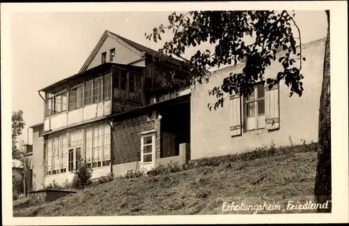 Foto Ak Pirna an der Elbe, Erholungsheim Friedland, Außenansicht