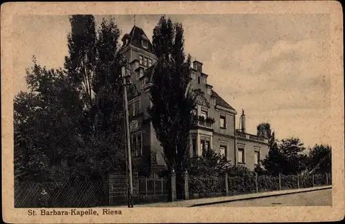 Ak Riesa an der Elbe Sachsen, St. Barbara Kapelle