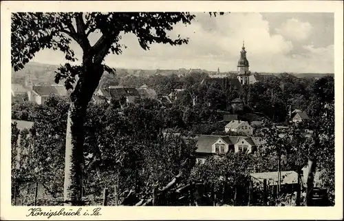 Ak Königsbrück in der Oberlausitz, Teilansicht, Kirchturm