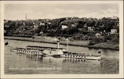 Ak Dresden Loschwitz, Bad Weißer Hirsch, Dampfer