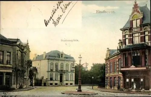 Ak Eindhoven Nordbrabant Niederlande, Stationsplein