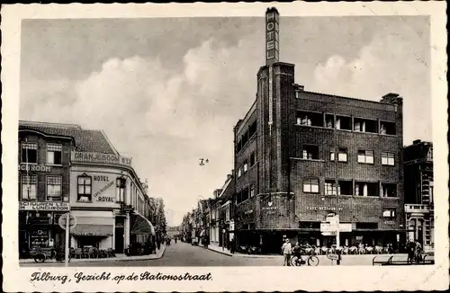 Ak Tilburg Nordbrabant Niederlande, Stationsstraat, Hotel Royal