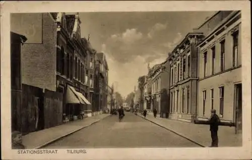 Ak Tilburg Nordbrabant Niederlande, Stationsstraat