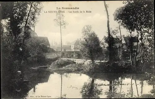 Ak La Neuve Lyre Eure, Bords de la Risle