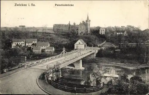 Ak Zwickau Sachsen, Paradiesbrücke