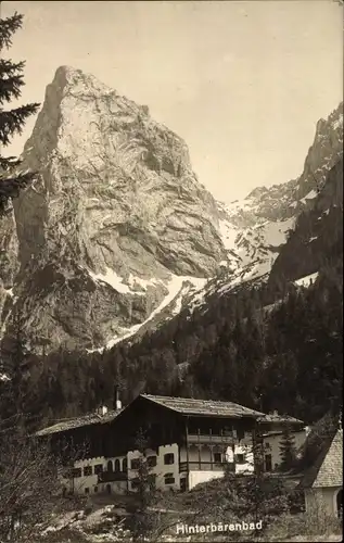 Ak Hinterbärenbad Tirol, Gebirgspartie mit Anton Karg Haus