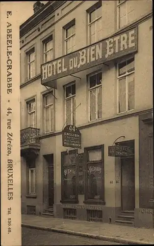 Ak Bruxelles Brüssel, Hotel du Bien Etre, 44 rue Zerezo, E. Ebeele Crabbe