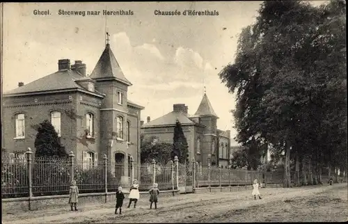 Ak Gheel Geel Flandern Antwerpen, Steenweg naar Herenthals, Chaussée d'Herentals