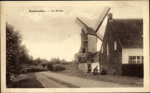 Ak Zeveneecken Zeveneken Lochristi Ostflandern, De Molen