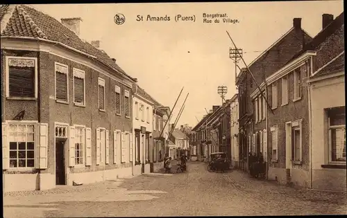 Ak Puers Puurs Sint Amands Flandern Antwerpen, Borgstraat, Rue du Village