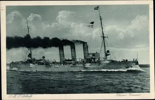 Ak Deutsches Kriegsschiff, SMS Lübeck, Kleiner Kreuzer