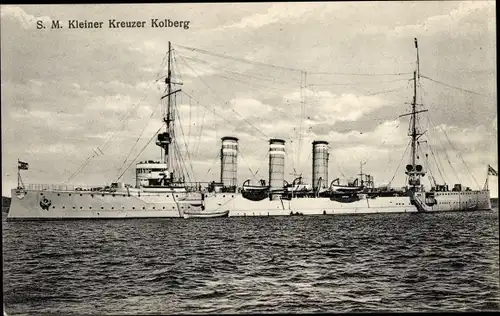 Ak Deutsches Kriegsschiff, SMS Kolberg, Kleiner Kreuzer