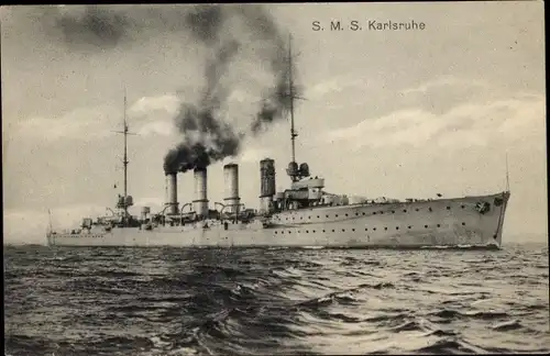 Ak Deutsches Kriegsschiff, SMS Karlsruhe, Kleiner Kreuzer