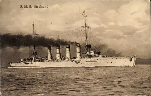 Ak Deutsches Kriegsschiff, SMS Stralsund, Kleiner Kreuzer