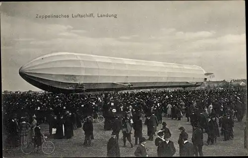 Ak Friedrichshafen am Bodensee, Zeppelin Luftschiff LZ 3 nach der Landung