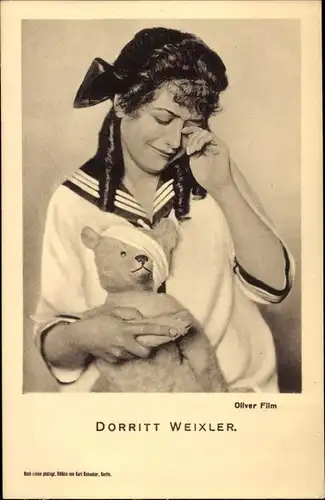 Ak Schauspielerin Dorritt Weixler, Portrait, Teddy