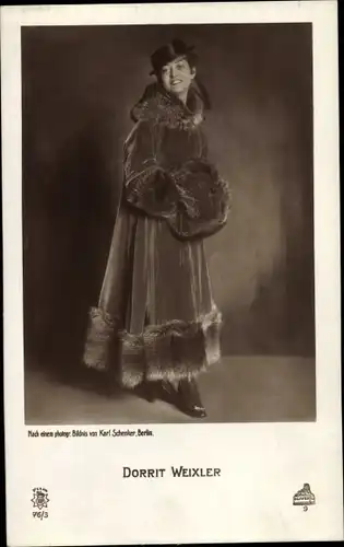 Ak Schauspielerin Dorrit Weixler, Portrait