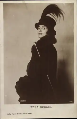 Ak Schauspielerin Erna Morena, Portrait