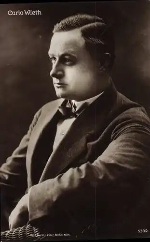 Ak Schauspieler Carlo Wieth, Portrait