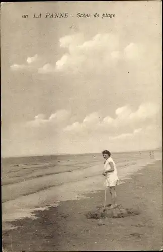 Foto Ak La Panne De Panne Westflandern, Scène de plage