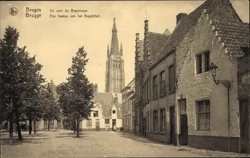 Ak Bruges Brügge Flandern Westflandern, Un coin du Beguinage