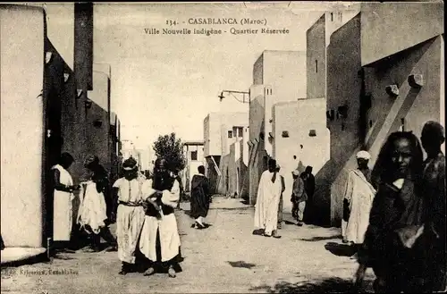 Ak Casablanca Marokko, Ville Nouvelle indigène, Quartier réservé