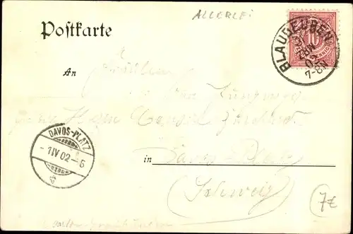 Briefmarken Gedicht Ak D' Ei'heitsmark, Württemberg, Freimarke