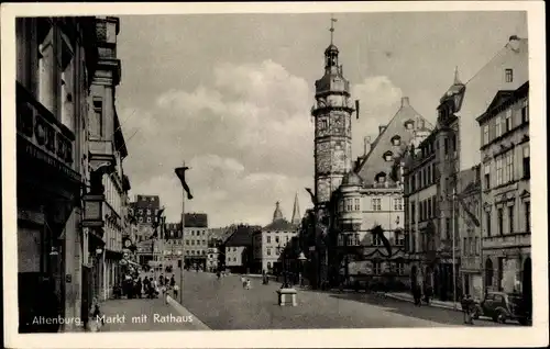 Ak Altenburg in Thüringen, Markt mit Rathaus