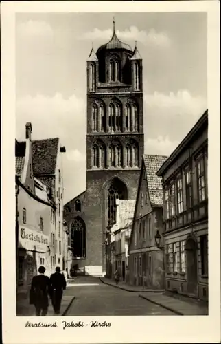 Ak Stralsund in Vorpommern, Jakobi-Kirche, Gaststuben