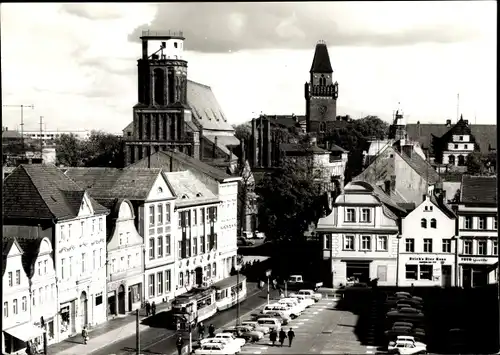 Foto Ak Cottbus in der Niederlausitz, Altmarkt, Straßenbahn, Turm