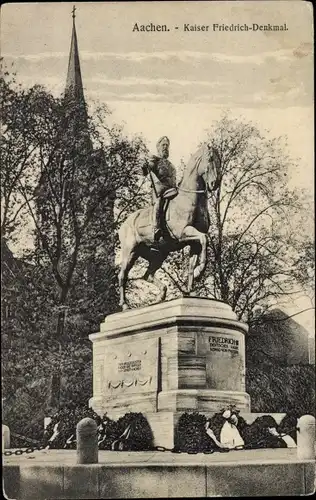 Ak Aachen in Nordrhein Westfalen, Kaiser-Friedrich-Denkmal
