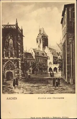 Künstler Ak Killian, Hermann, Aachen in Nordrhein Westfalen, Einblick zum Chorusplatz