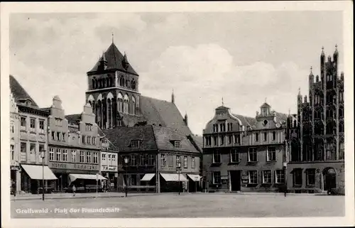 Ak Greifswald, Platz der Freundschaft, Geschäfte