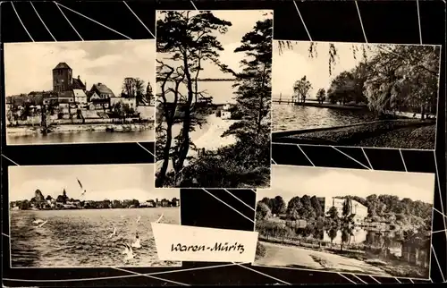 Ak Waren an der Müritz, Ortsansicht, Uferblick