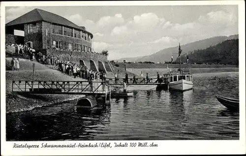 Ak Schwammenauel Heimbach Eifel, Rurtalsperre, Seehof, Boote