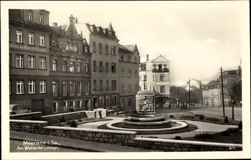 Ak Meerane in Sachsen, Am Weberbrunnen