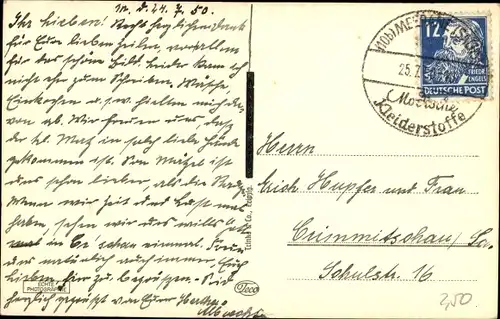 Ak Meerane in Sachsen, Panorama, Kirchturm