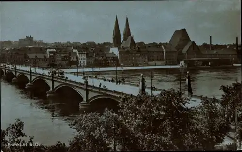 Ak Frankfurt an der Oder, Oderbrücke