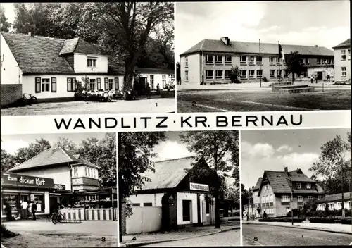 Ak Wandlitz, Gaststätte Seekrug, Milchbar Zum dicken Kurt, Heimatmuseum, Rat der Gemeinde