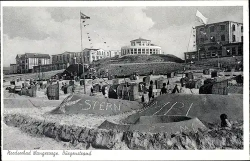 Ak Nordseebad Wangerooge in Ostfriesland, Burgenstrand, Cafe Pudding, Promenade