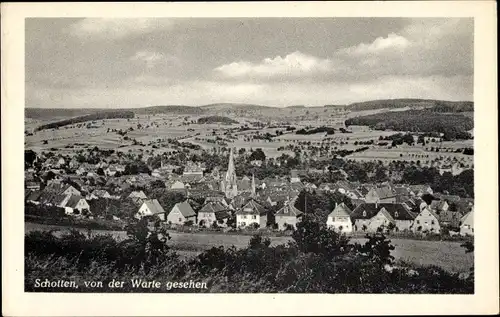 Ak Schotten im Vogelsbergkreis Hessen, Panorama von der Warte gesehen