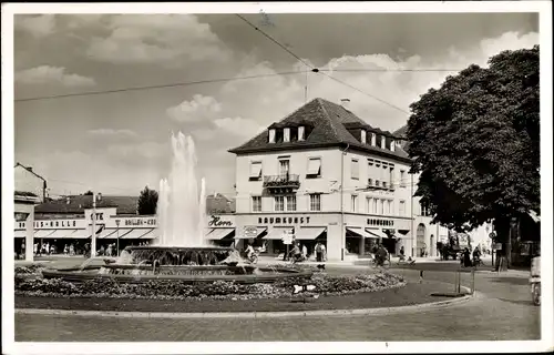 Ak Kaiserslautern in der Pfalz, Fackelrondell, Springbrunnen, Geschäfte