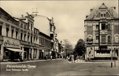 Ak Fürstenwalde an der Spree, Ernst Thälmann Straße, Geschäfte